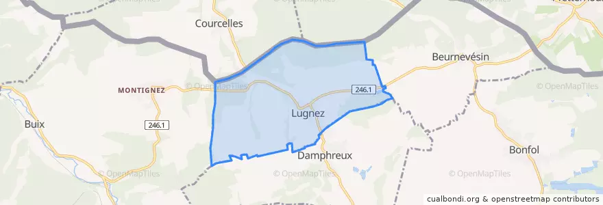 Mapa de ubicacion de Lugnez.