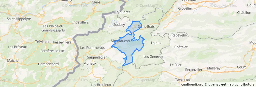 Mapa de ubicacion de Montfaucon.