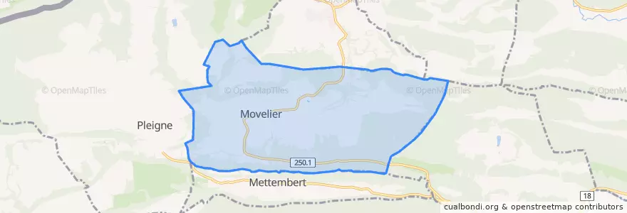 Mapa de ubicacion de Movelier.