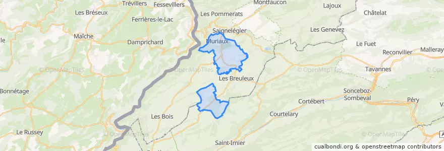 Mapa de ubicacion de Muriaux.