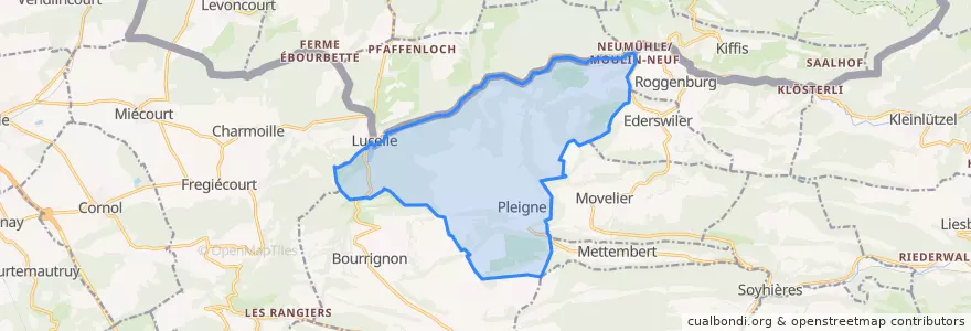 Mapa de ubicacion de Pleigne.