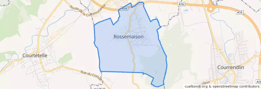 Mapa de ubicacion de Rossemaison.