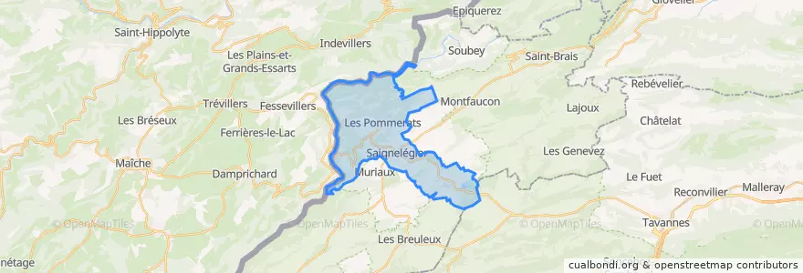 Mapa de ubicacion de Saignelégier.