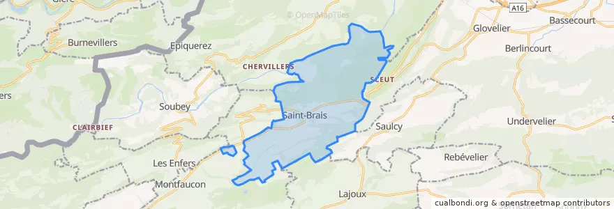 Mapa de ubicacion de Saint-Brais.