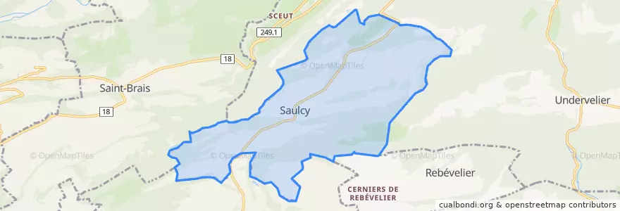 Mapa de ubicacion de Saulcy.