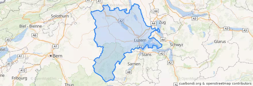 Mapa de ubicacion de Luzern.