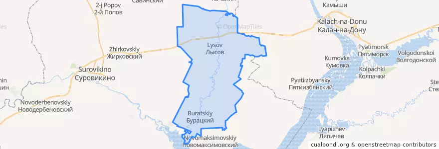 Mapa de ubicacion de Лысовское сельское поселение.