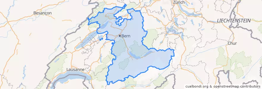 Mapa de ubicacion de Bern/Berne.