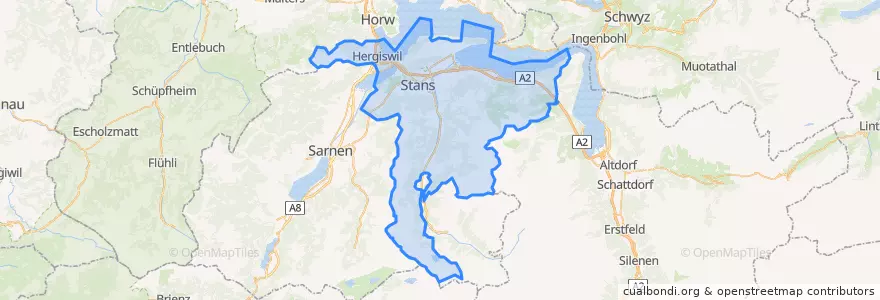 Mapa de ubicacion de Nidwalden.