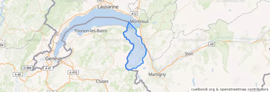 Mapa de ubicacion de Monthey.