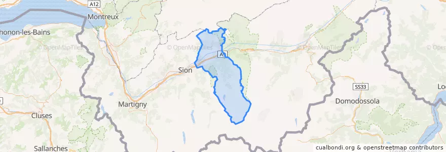 Mapa de ubicacion de Sierre.