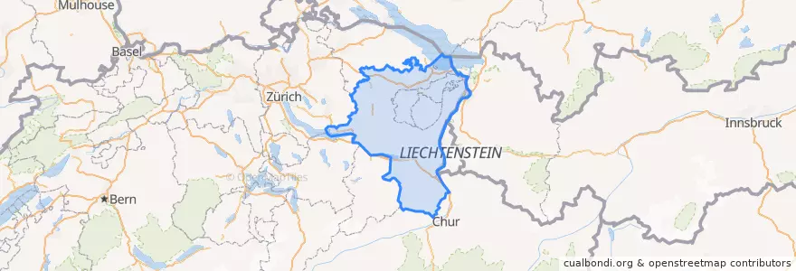 Mapa de ubicacion de Sankt Gallen.
