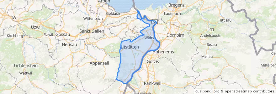 Mapa de ubicacion de Wahlkreis Rheintal.
