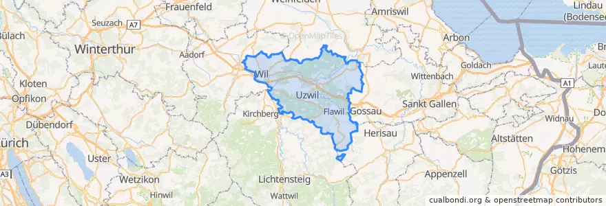 Mapa de ubicacion de Wahlkreis Wil.