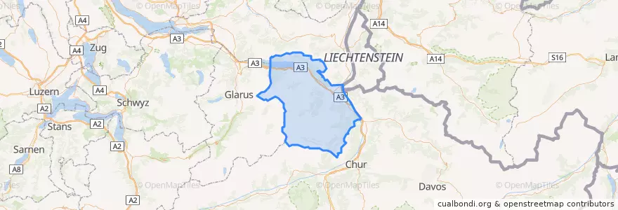 Mapa de ubicacion de Wahlkreis Sarganserland.