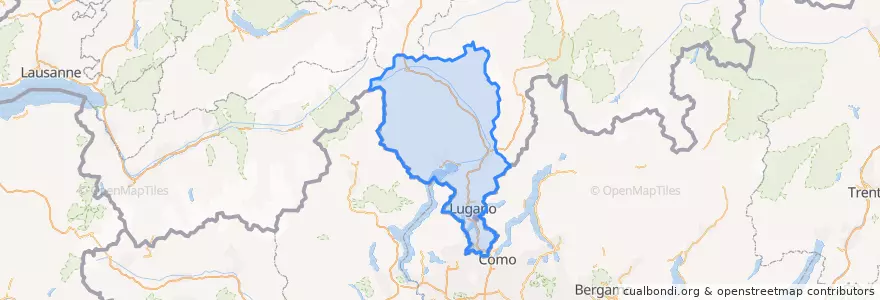 Mapa de ubicacion de Ticino.