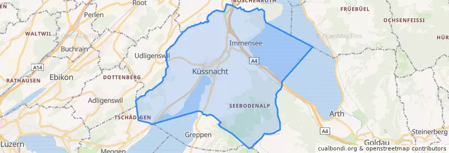 Mapa de ubicacion de Küssnacht.