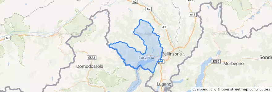 Mapa de ubicacion de Distretto di Locarno.