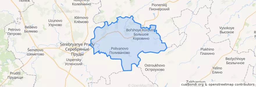 Mapa de ubicacion de Большекоровинское сельское поселение.