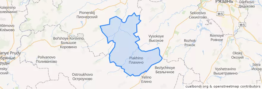 Mapa de ubicacion de Плахинское сельское поселение.