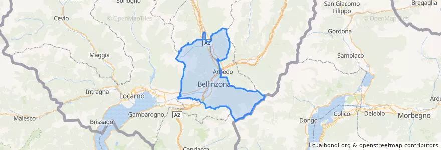 Mapa de ubicacion de Kreis Bellinzona.