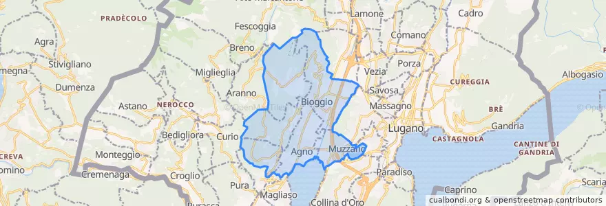Mapa de ubicacion de Circolo d'Agno.