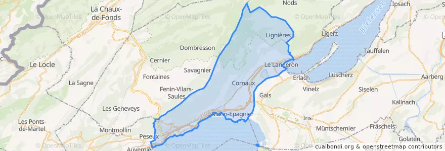 Mapa de ubicacion de District de Neuchâtel.