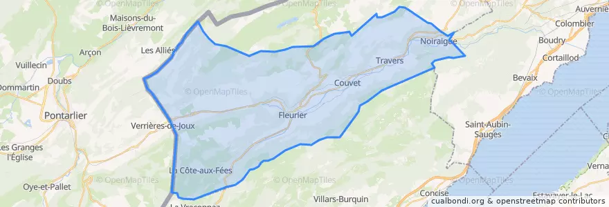 Mapa de ubicacion de District du Val-de-Travers.