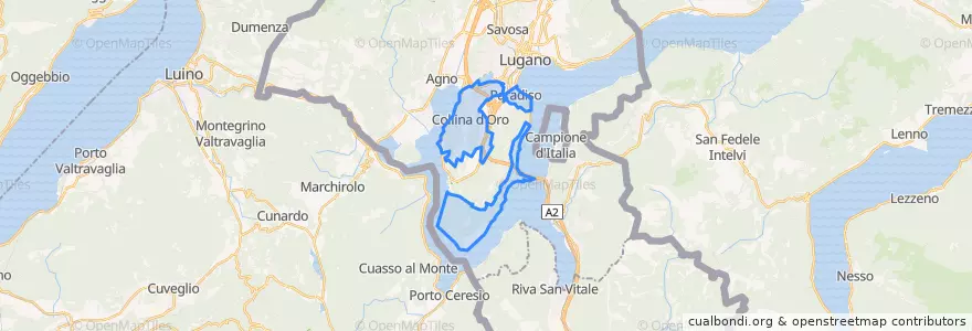 Mapa de ubicacion de Circolo di Carona.