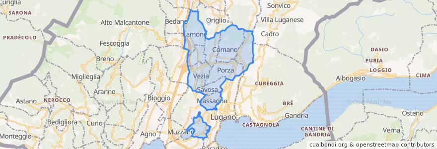 Mapa de ubicacion de Circolo di Vezia.