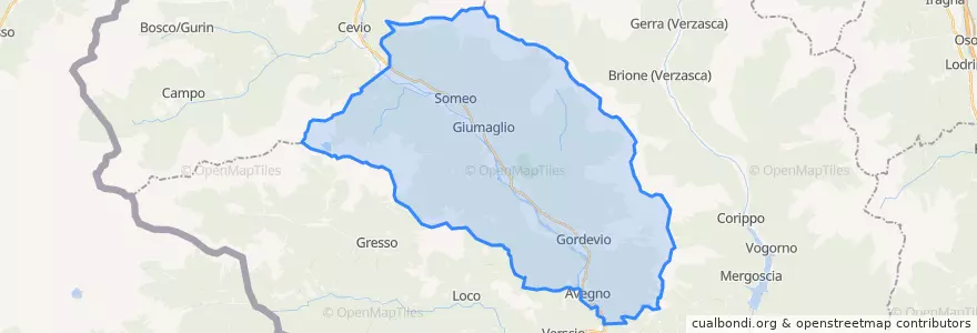 Mapa de ubicacion de Circolo della Maggia.