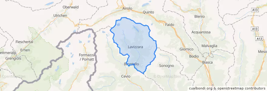 Mapa de ubicacion de Circolo di Lavizzara.