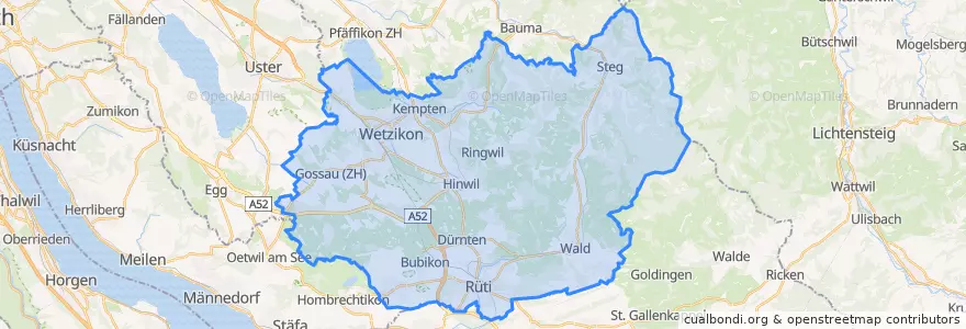 Mapa de ubicacion de Bezirk Hinwil.