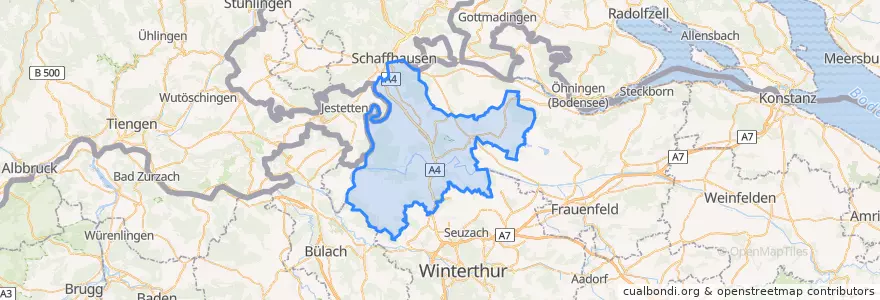 Mapa de ubicacion de Bezirk Andelfingen.