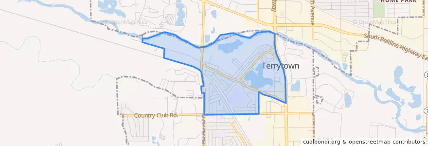 Mapa de ubicacion de Terrytown.