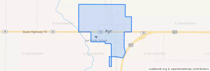 Mapa de ubicacion de Ayr.