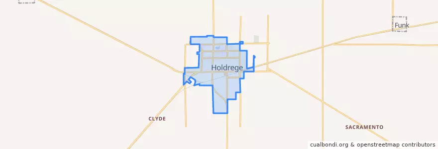 Mapa de ubicacion de Holdrege.