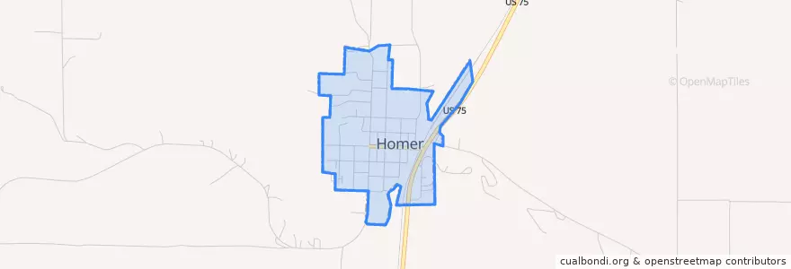 Mapa de ubicacion de Homer.