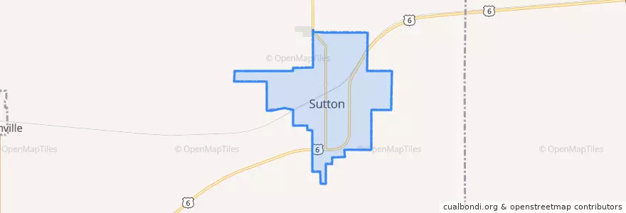 Mapa de ubicacion de Sutton.