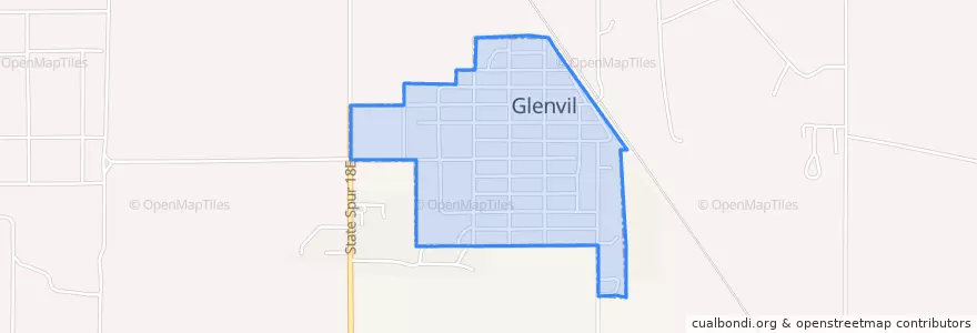 Mapa de ubicacion de Glenvil.
