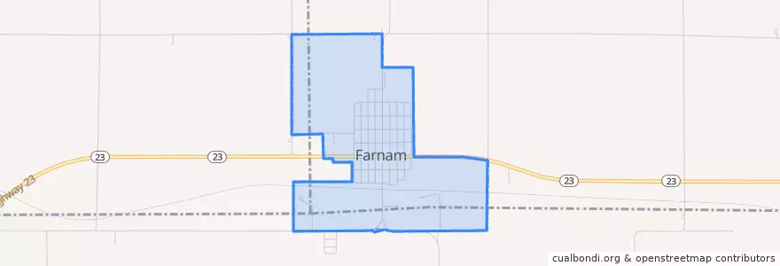 Mapa de ubicacion de Farnam.