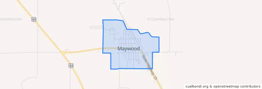 Mapa de ubicacion de Maywood.