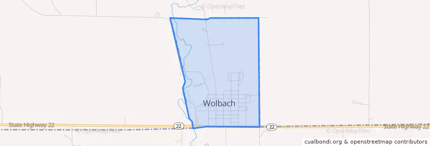 Mapa de ubicacion de Wolbach.