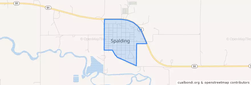 Mapa de ubicacion de Spalding.