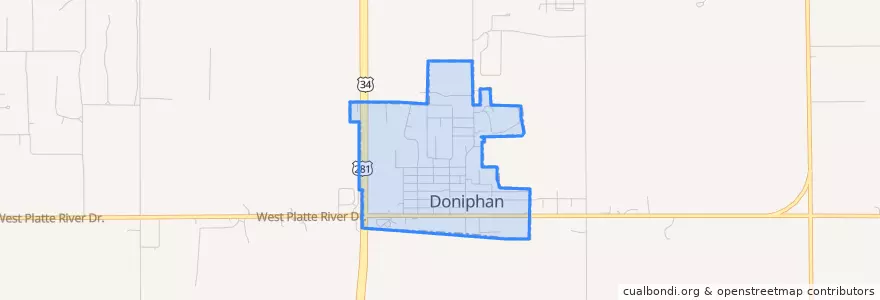 Mapa de ubicacion de Doniphan.