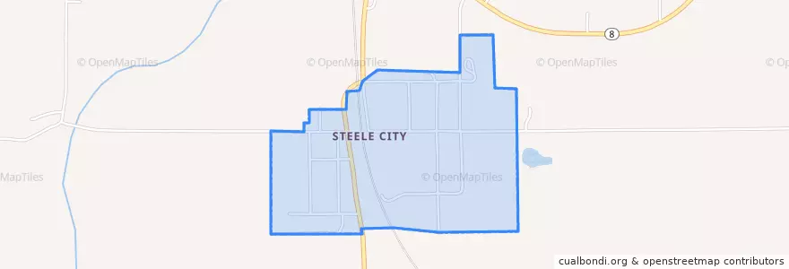 Mapa de ubicacion de Steele City.