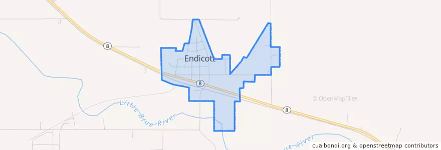 Mapa de ubicacion de Endicott.