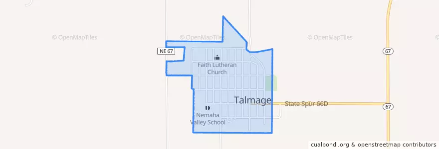 Mapa de ubicacion de Talmage.