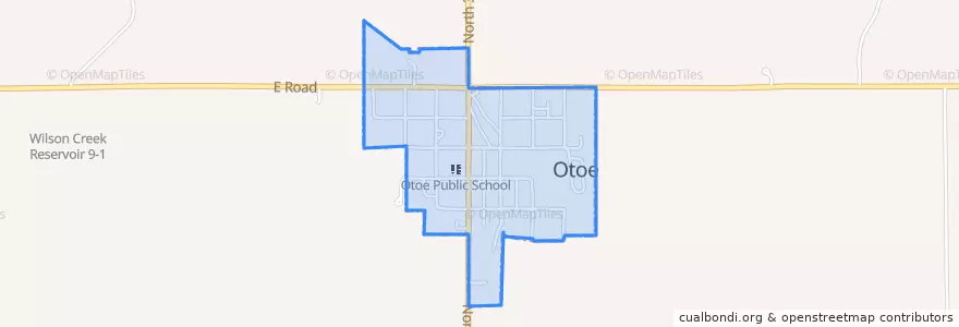 Mapa de ubicacion de Otoe.