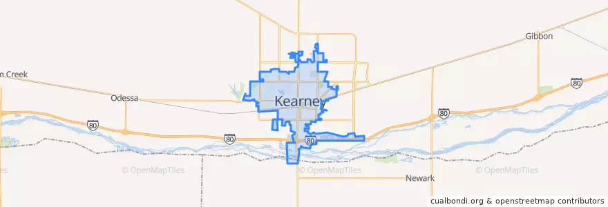 Mapa de ubicacion de Kearney.